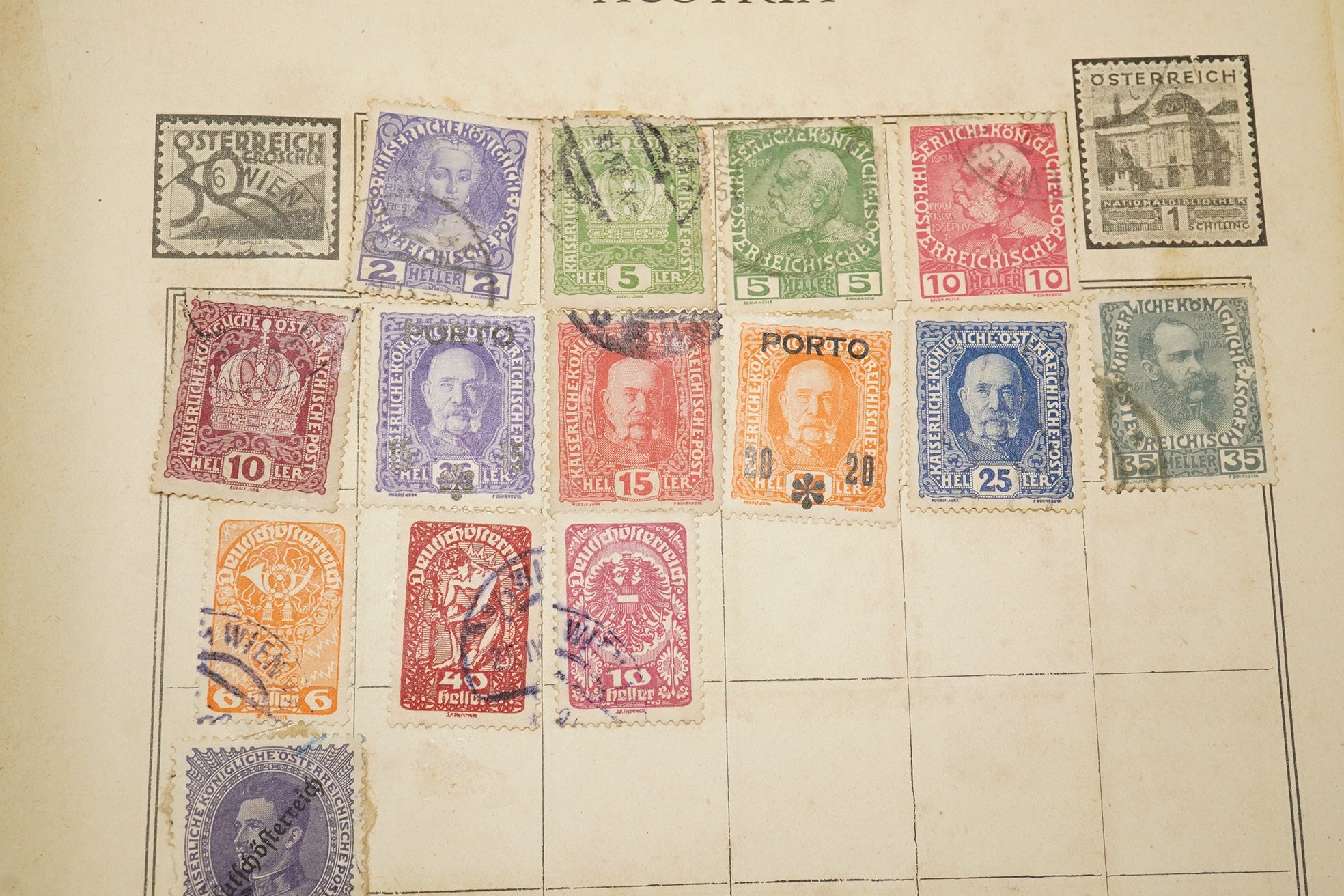 British and Commonwealth stamps, in two albums to include Great Britain, one penny black and two pence blue, stamps, Aden, Burma, India, Ceylon, Straits settlements and some world stamps, mostly used some unused